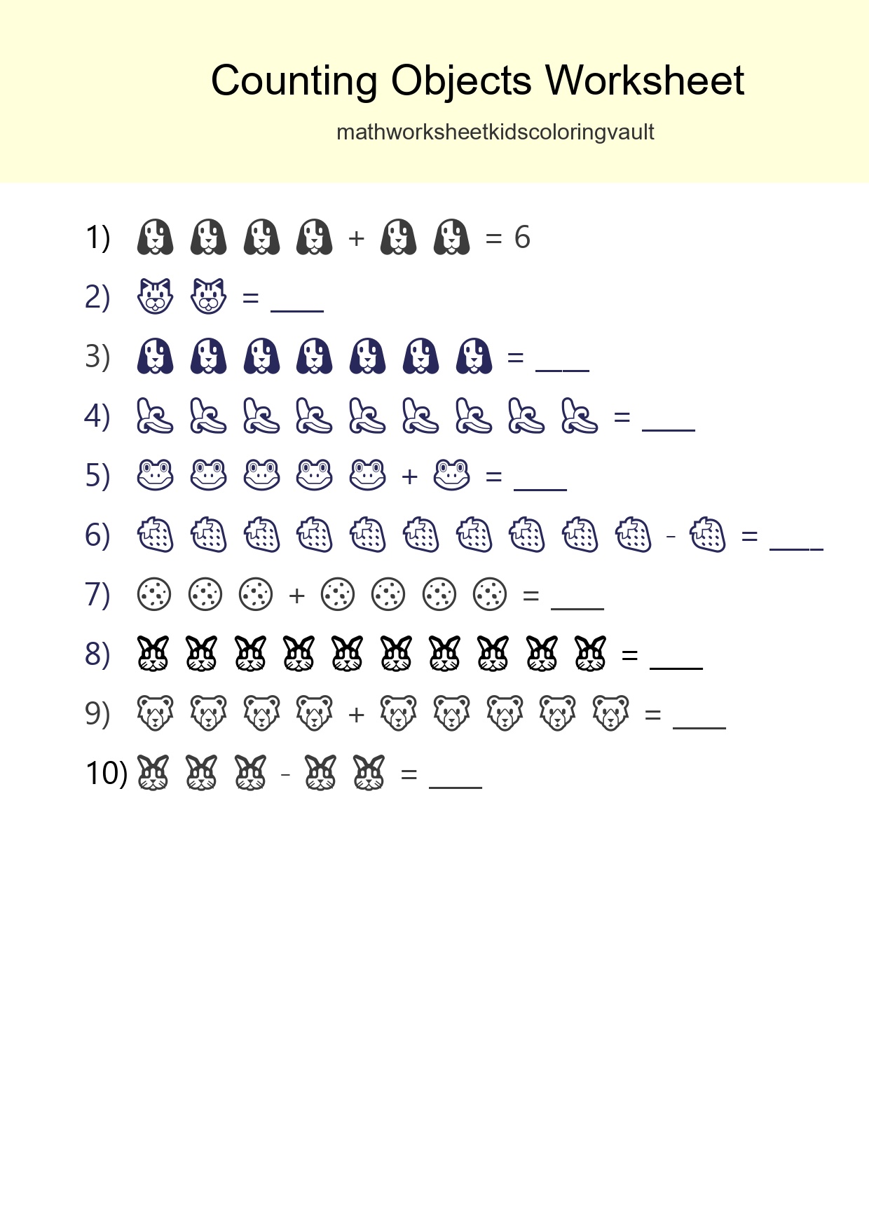 Free Counting Objects Worksheet For Kindergarten - Part 223