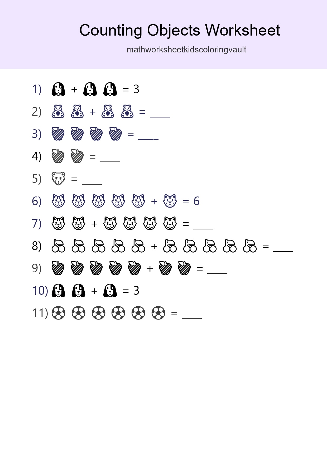 Free Counting Objects Worksheet For Kindergarten - Part 80
