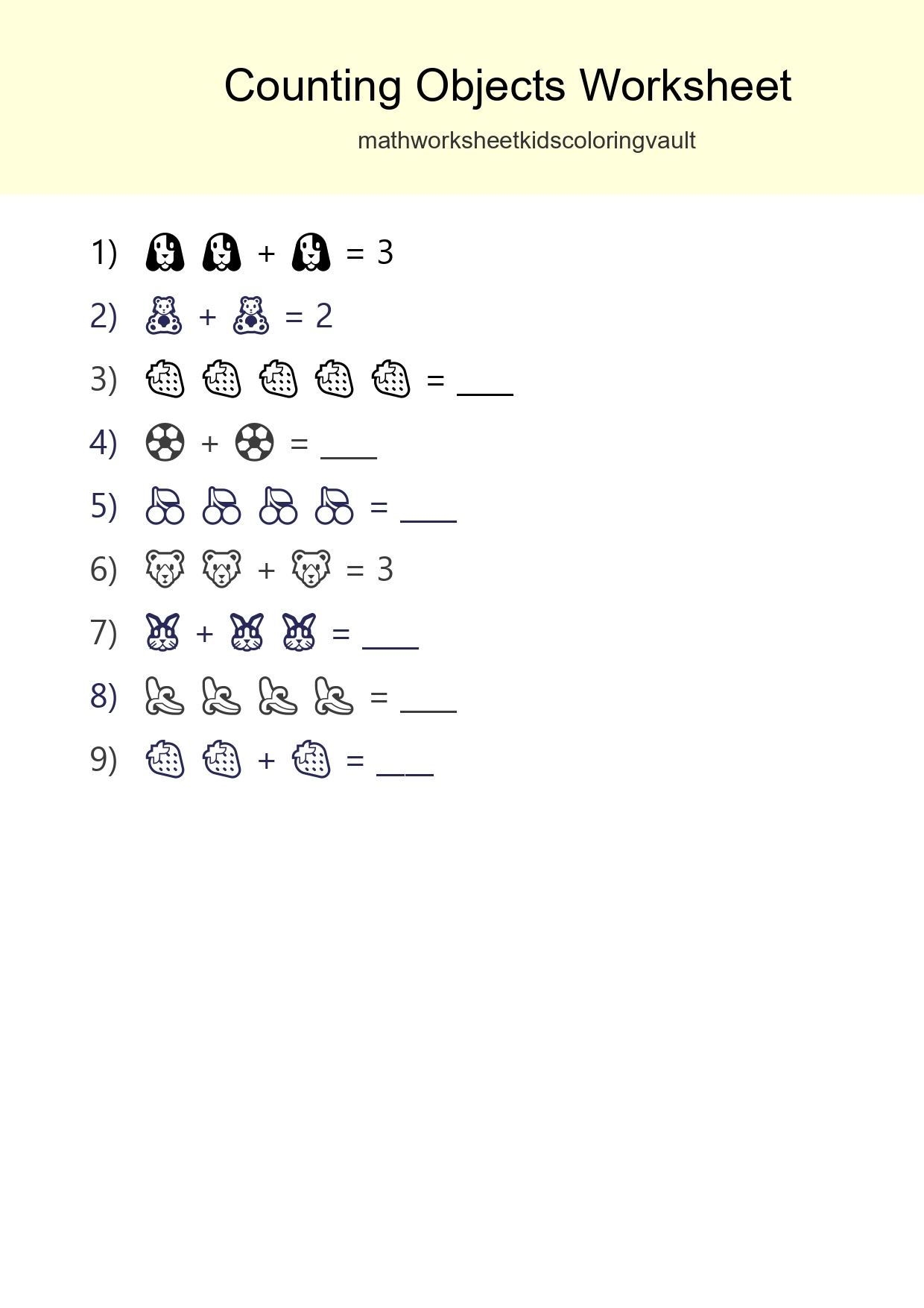 Free Counting Objects Worksheet For Pre-K - Part 234