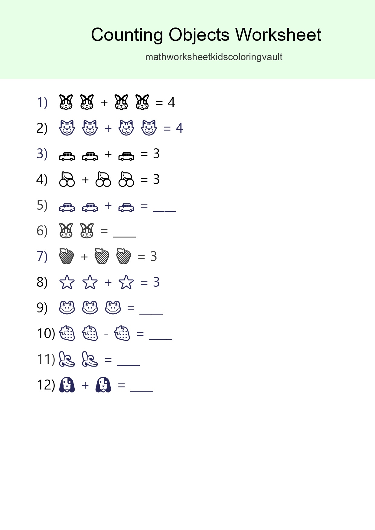 Free Counting Objects Worksheet For Pre-K - Part 25
