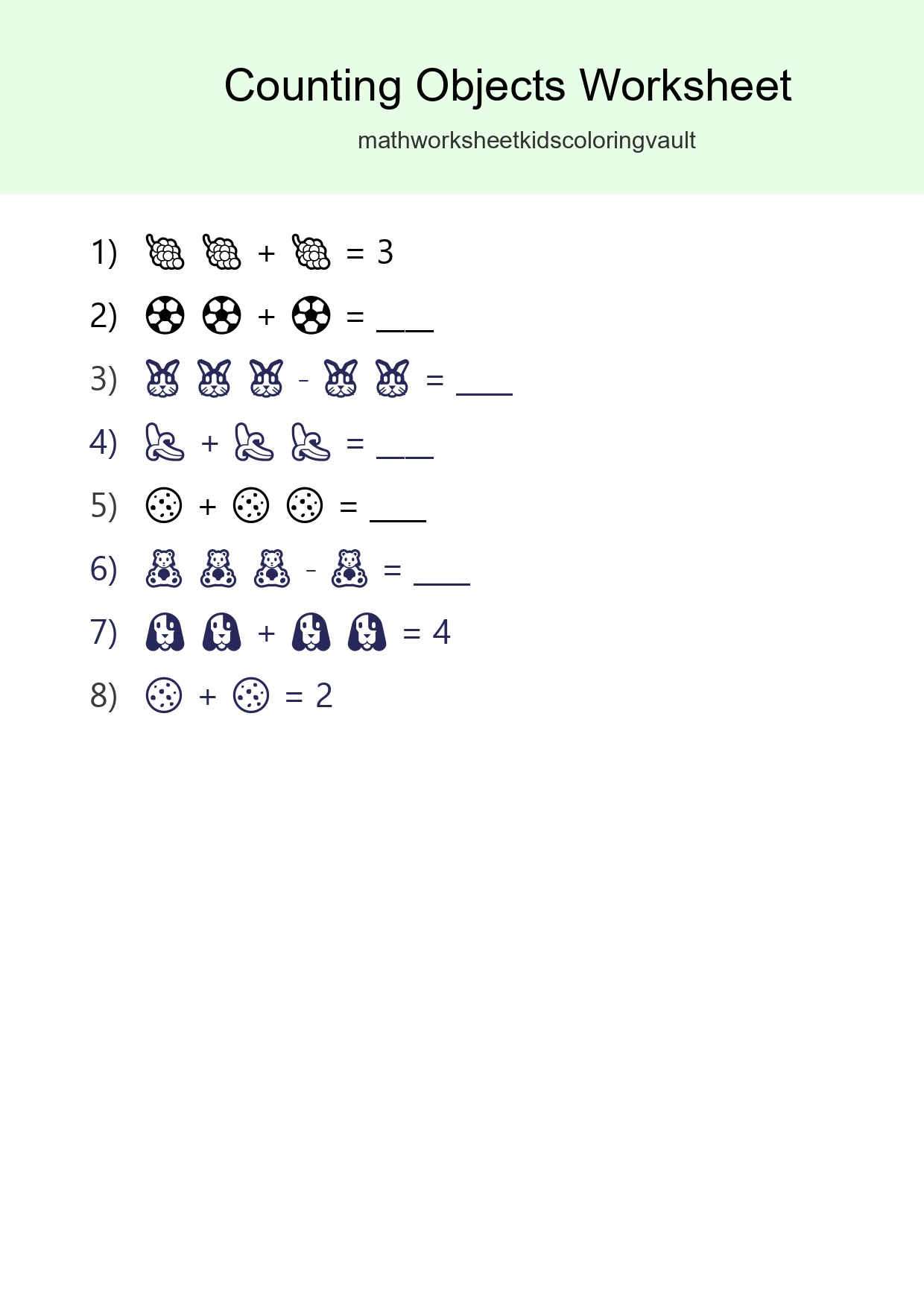 Free Counting Objects Worksheet For Pre-K Printable - Part 47