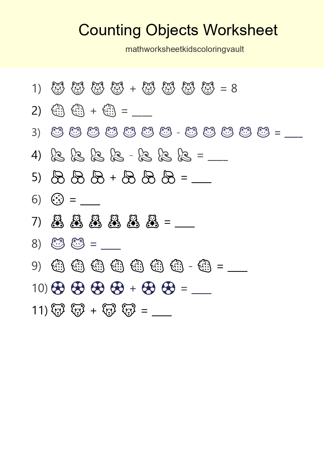 Kindergarten Count The Objects Worksheet - Part 135