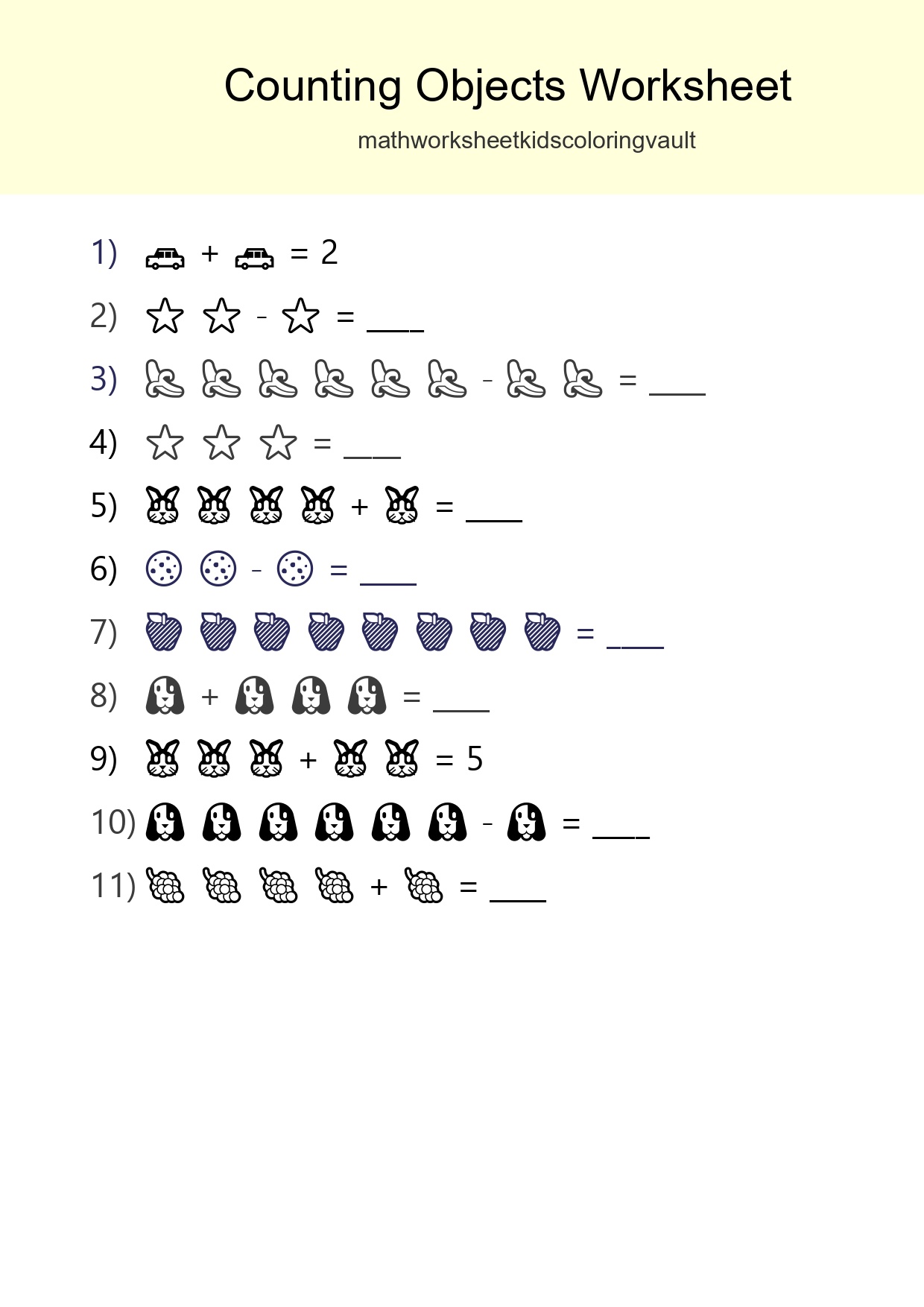 Learn Counting With Pictures Worksheet (Kindergarten) - Part 168