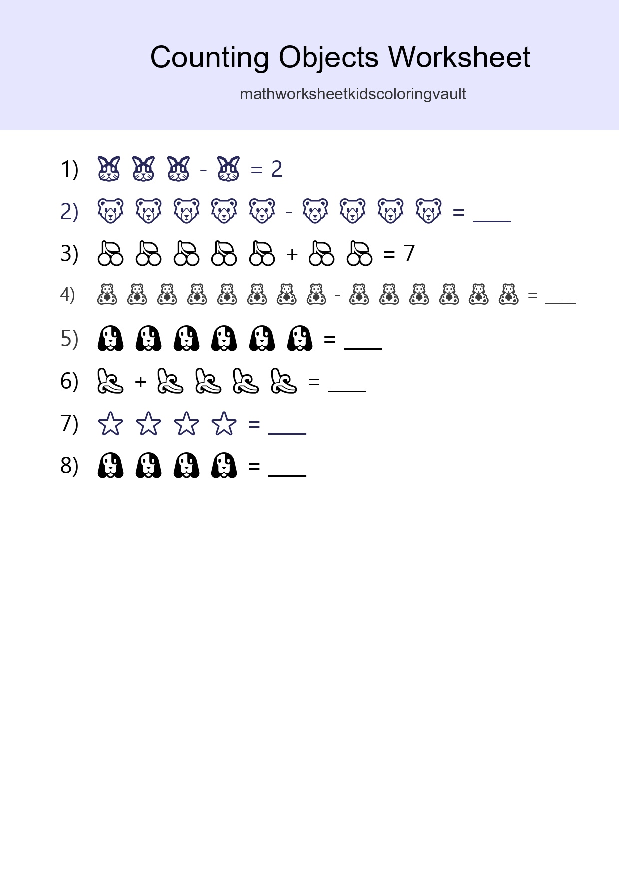 Learn Counting With Pictures Worksheet (Kindergarten) - Part 245