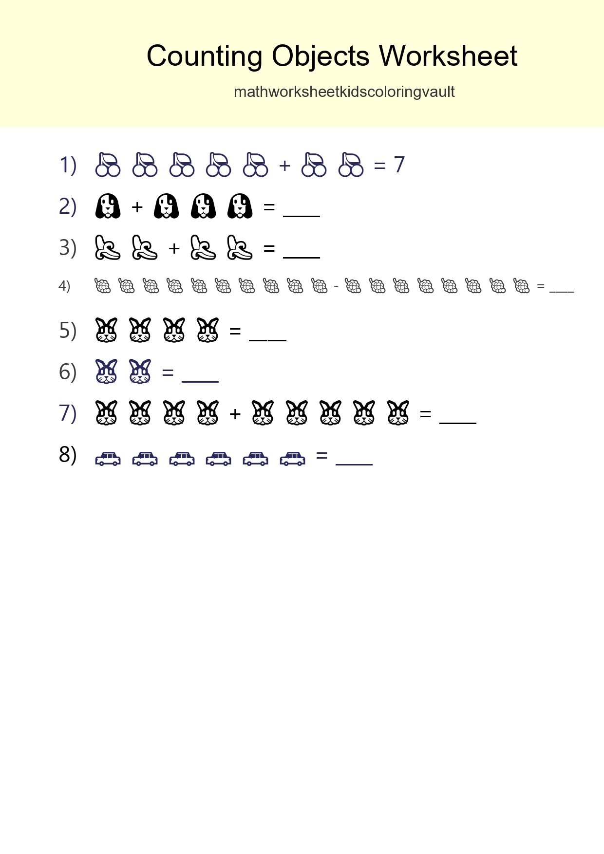 Learn Counting With Pictures Worksheet (Kindergarten) - Part 36