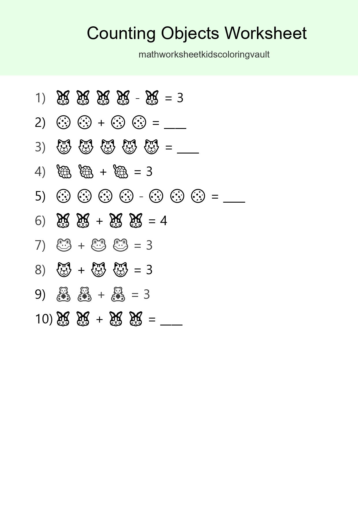 Learn Counting With Pictures Worksheet (Pre-K) - Part 102