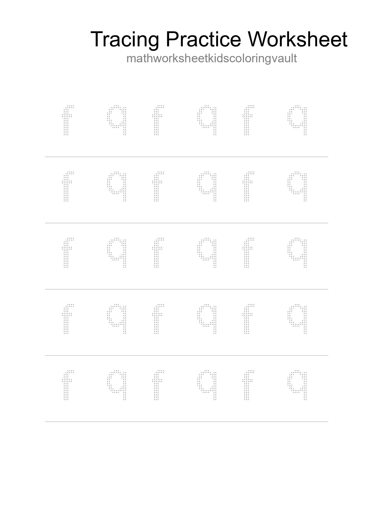 Printable Tracing Worksheet For Kids - Part 10