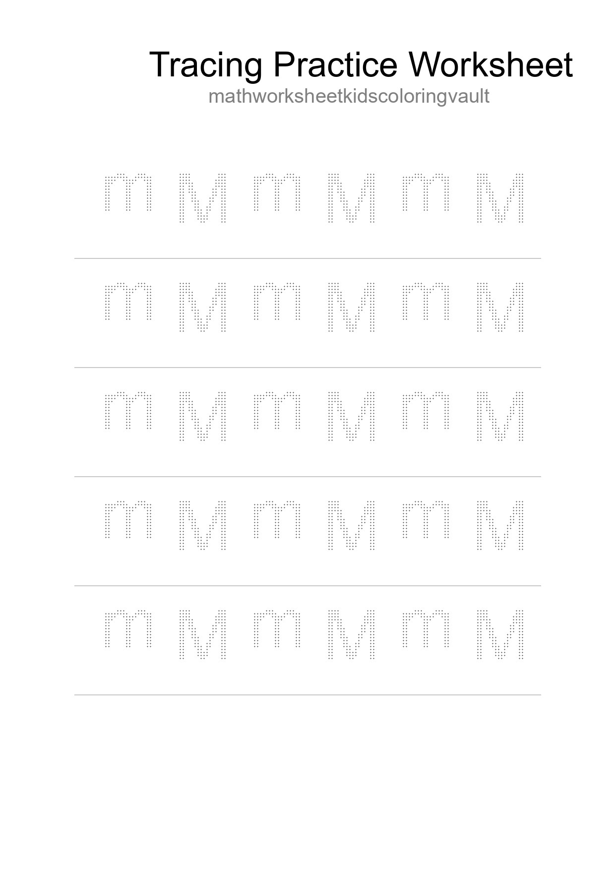 Printable Tracing Worksheet For Kids - Part 153