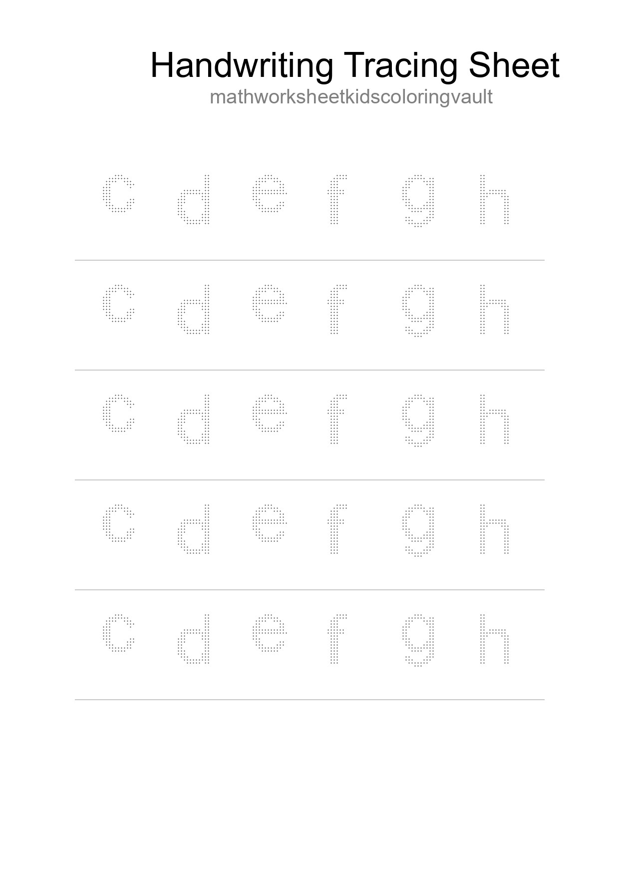 Printable Tracing Worksheet For Kids - Part 186