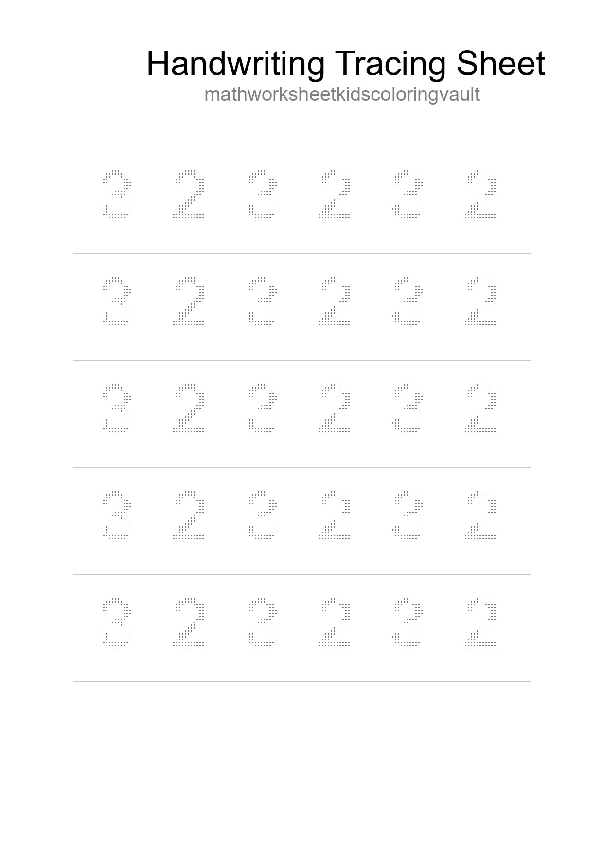 Printable Tracing Worksheet For Kids - Part 230